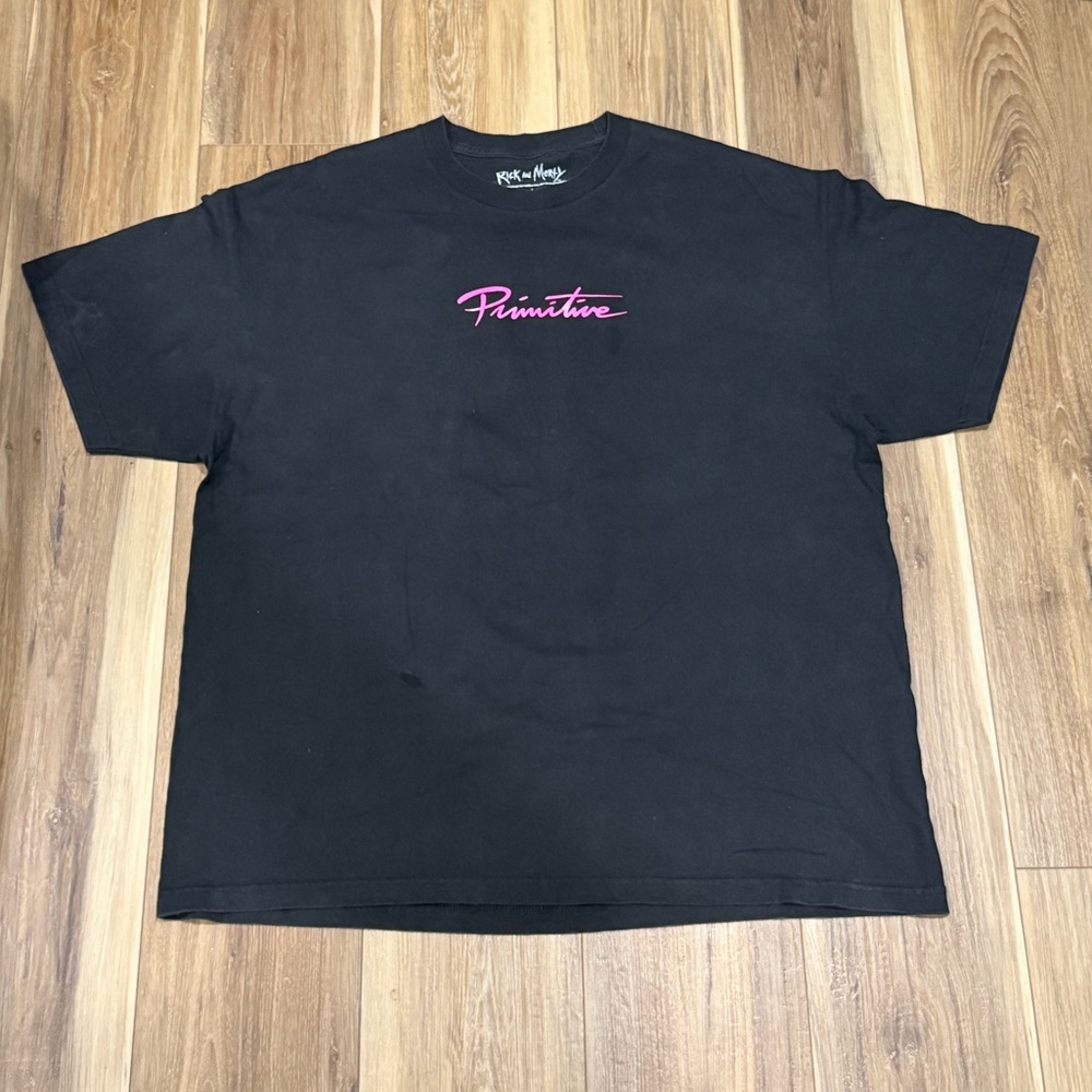 Primitive Black Tee with Pink Logo